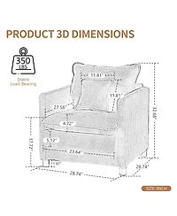 Streamdale Furniture Padded Armchair with 3-Pillow Comfort Set