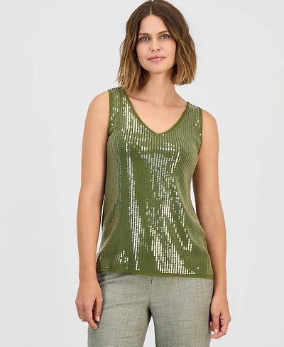 Anne Klein Women's Sequin Tank Top