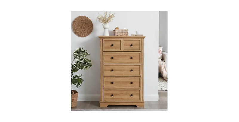 Flynama Minimalist 5 Drawer Dresser Sturdy Construction for Bedroom Living Room Storage