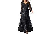 Kiyonna Women's Blossoming Beauty Mesh Evening Gown