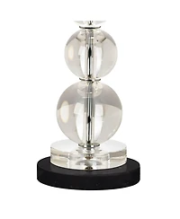 Vienna Full Spectrum Modern Table Lamp 26 1/2" High Round Marble Riser Crystal Spheres Drum Shade for Bedroom Living Room