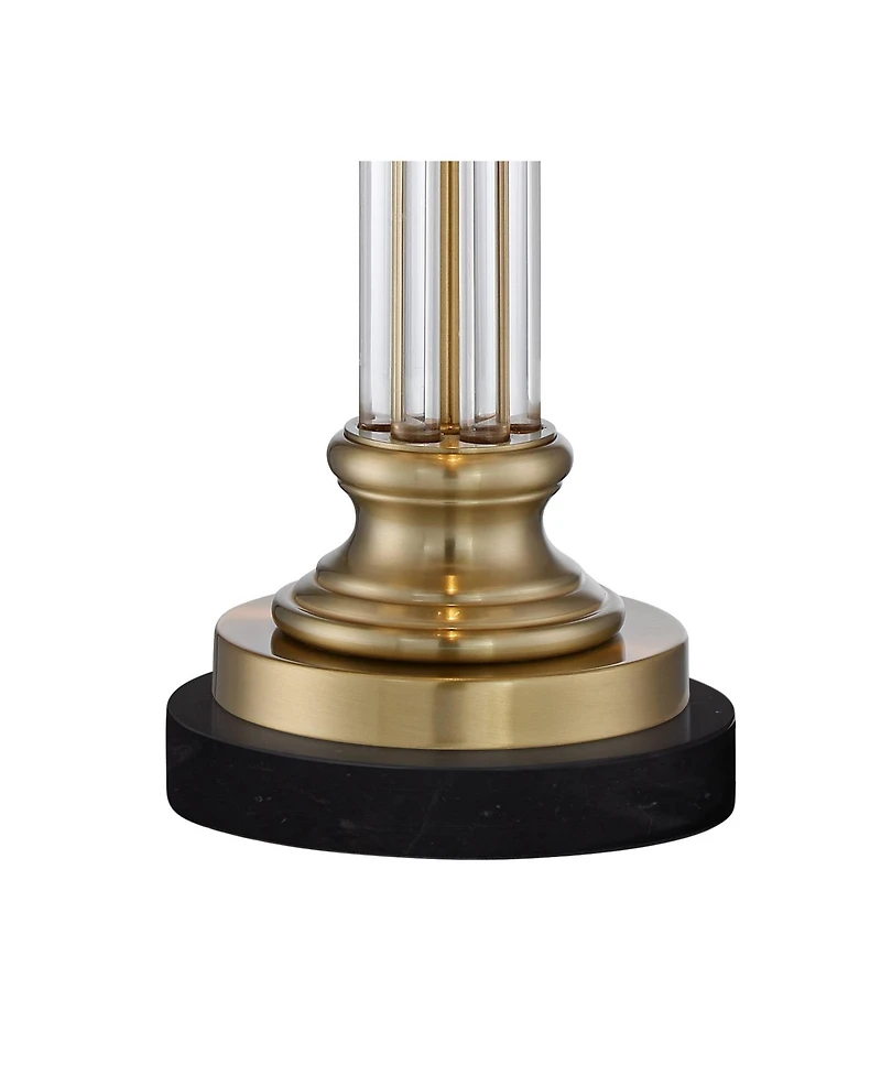 Vienna Full Spectrum Rolland Traditional Table Lamp with Round Marble Riser 30" Tall Crystal Shade for Living Room House