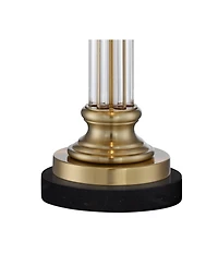Vienna Full Spectrum Rolland Traditional Table Lamp with Round Marble Riser 30" Tall Crystal Shade for Living Room House