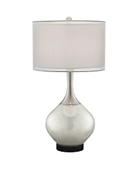 Possini Euro Design Swift Modern Table Lamp with Round Marble Riser 30 1/2" Tall Mercury Glass Double Shade for Bedroom Living Room Nightstand