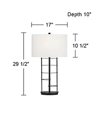 Possini Euro Design Possini Euro Open Grid 29 1/2" High Metal Usb Table Lamp