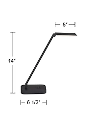 Possini Euro Design Rayven 22" High Modern Desk Lamp Adjustable Height Led Usb Port Finish Metal Single Home Office Charging