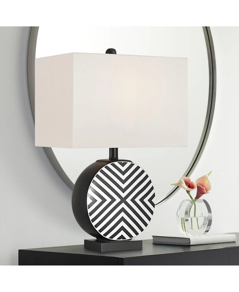 360 Lighting Fraser 21 1/2" Ceramic Disc 3-Way Table Lamp