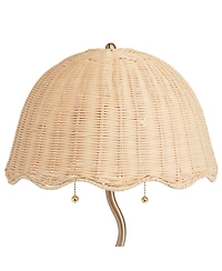 Possini Euro Design Brella 24 1/4"H Soft and Rattan 2-Light Table Lamp