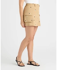 Ellen Tracy Women's Airflow Skirt with Embroidery