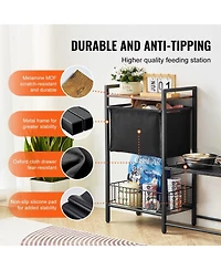 Inolait Pet Feeding Station With Storage Elevated Dog Bowls Feeder and Toy Organizer