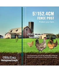 Sugift Fence Post, 10 Pack, U-Channel Heavy Duty Steel, for Garden and Lawn Use