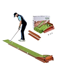 Mecale 5-Hole Indoor Golf Putting Mat with Auto Ball Return