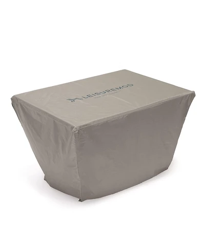 LeisureMod Modern Outdoor Home Decorative Furniture Protection Chelsea Waterproof Fabric Rectangle Fire Pit Table Cover
