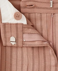 Selection Mango Women's Striped Linen Suit Pants