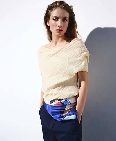 Selection Mango Women's Draped Asymmetrical Blouse