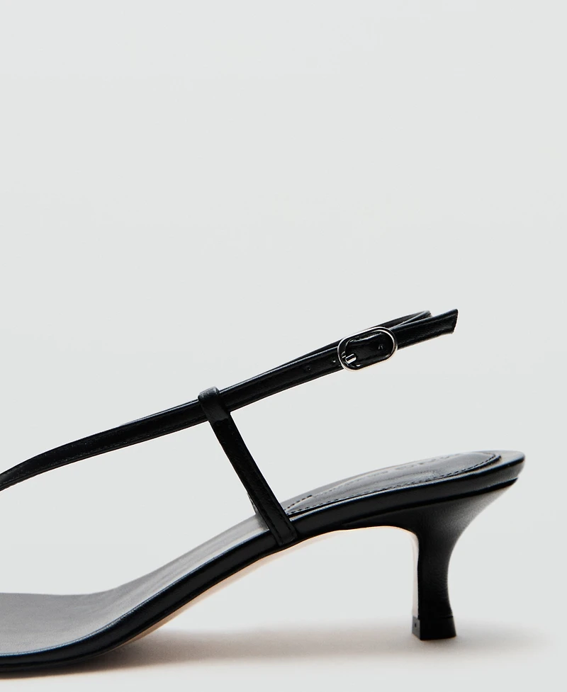 Selection Mango Women's Straps Heeled Leather Sandals