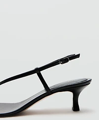 Selection Mango Women's Straps Heeled Leather Sandals