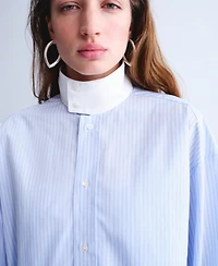 Selection Mango Women's Poplin Funnel-Neck Shirt