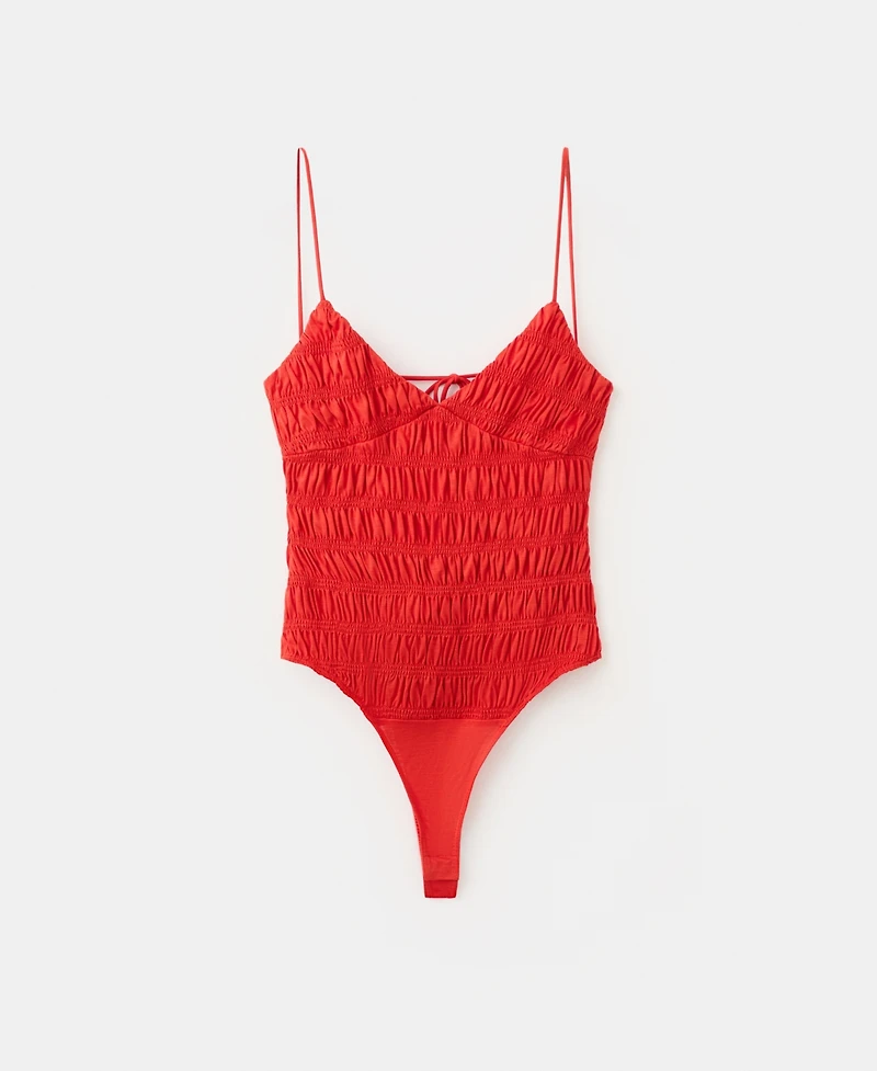 Selection Mango Women's Ruched Lyocell Bodysuit