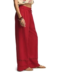 Lucky Brand Women's Wide-Leg Lace Trim Pull-On Pants