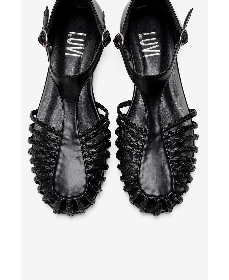 Prologue Shoes Women's Onos Woven T Strap Sandal