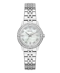 Guess Women's Glitz Silver-Tone Stainless Steel Analog Watch, 32mm