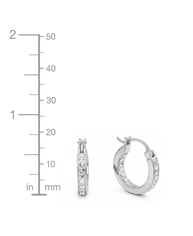 And Now This 2-Pc. Set Crystal Small Hoop Earrings in Silver-Plate & Gold-Plate, 0.65"