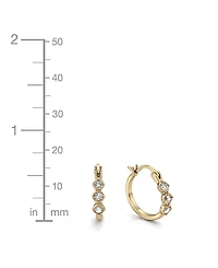 And Now This Duo 3 Stone Crystal Earring Hoop, Set of 2
