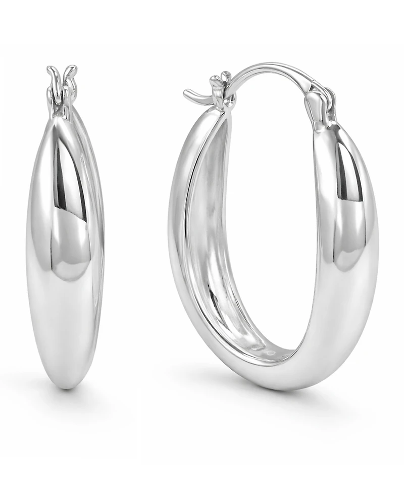 And Now This High Polished Oval Hoop Earring