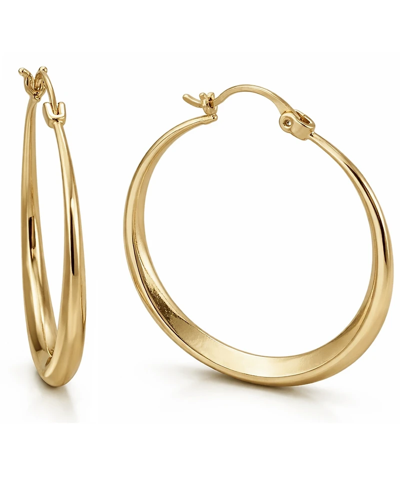 And Now This 18K Gold Plated or Silver Hoop Earring