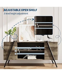 gaomon Tv Stand for 47" Tv, Modern Console with Adjustable Shelf, Cable Holes, Media Cabinet, U-Shaped Legs