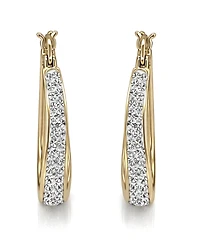 And Now This Crystal & Out Teardrop Hoop Earrings Silver Plate, Gold-Plate or Rose Gold Plate