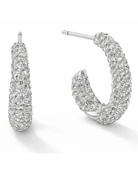And Now This Pave Crystal C-Hoop Post Earrings