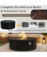 Streamdale Furniture 50K Btu Propane Fire Pit Table w/Lava Rocks and Cover