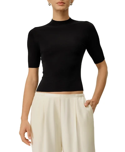 Lilysilk Women's Seamless Silk-Cotton Slim-Fit Knit Top