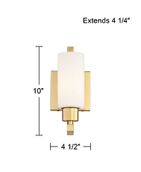 Possini Euro Design Possini Euro Irina 10" High Satin Brass Wall Sconce Set of 2