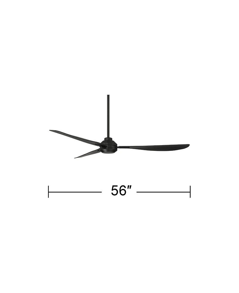 Casa Vieja 56" Sol Matte Black Wet Rated Ceiling Fan with Remote