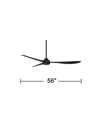 Casa Vieja 56" Sol Matte Black Wet Rated Ceiling Fan with Remote