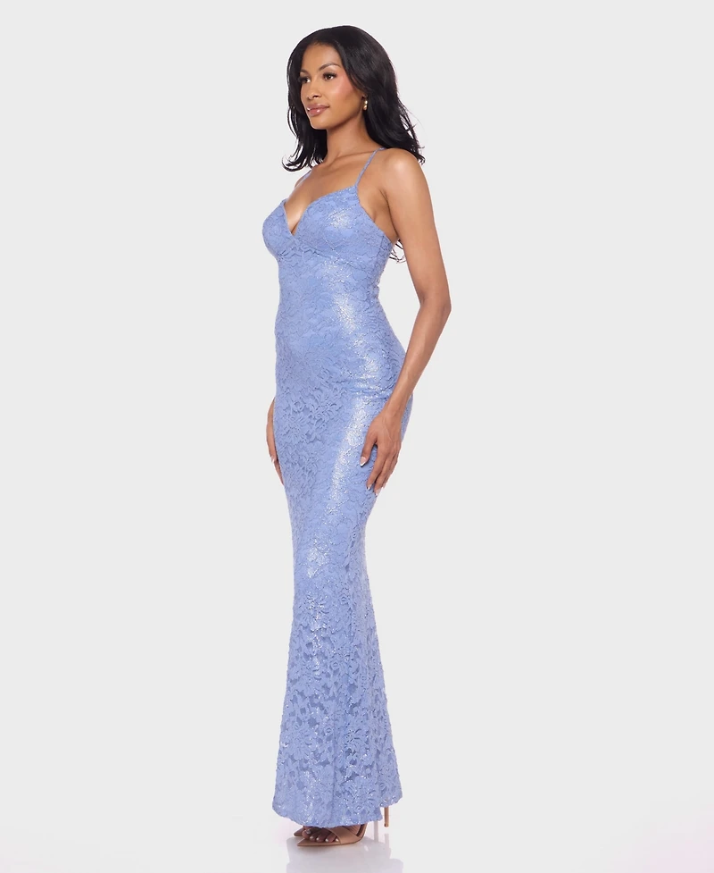 Alex & Sophia Juniors' Spaghetti Straps Sweetheart Neck Ball Gown