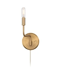 Possini Euro Design Possini Euro Ophelia 9 1/2"H Warm Brass Plug-in Swing-Arm Wall Sconce