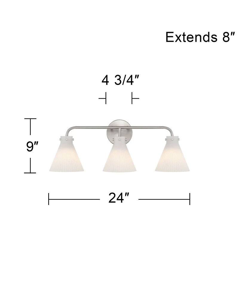 Possini Euro Design Possini Euro Cielo 24" Wide Brushed Nickel 3-Light Bath Light