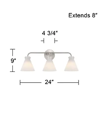 Possini Euro Design Possini Euro Cielo 24" Wide Brushed Nickel 3-Light Bath Light