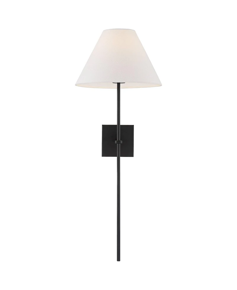 Possini Euro Design Possini Euro Ayla 32" High Black and White Linen Wall Sconce