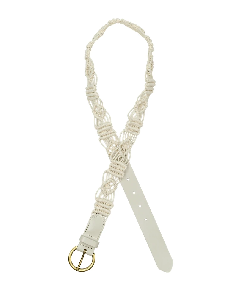 Patricia Nash Miramas Macrame Rope and Leather Belt