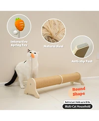 Aronkl Horizontal Sisal Cat Scratch Pad Large Scratcher With Spring Protect Furniture For Indoor Kitten