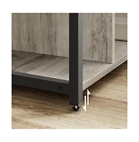 gaomon Mobile Printer Stand with Usb Ports and Outlets, 3-Tier Rolling Printer Table with Storage for Home or Office