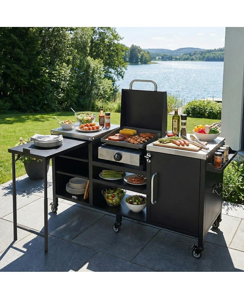 Streamdale Furniture Large Grill Table for Big Green Egg and Kamado Joe