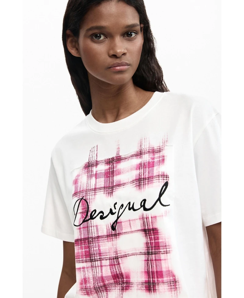 Desigual Women's Checked Logo T-Shirt