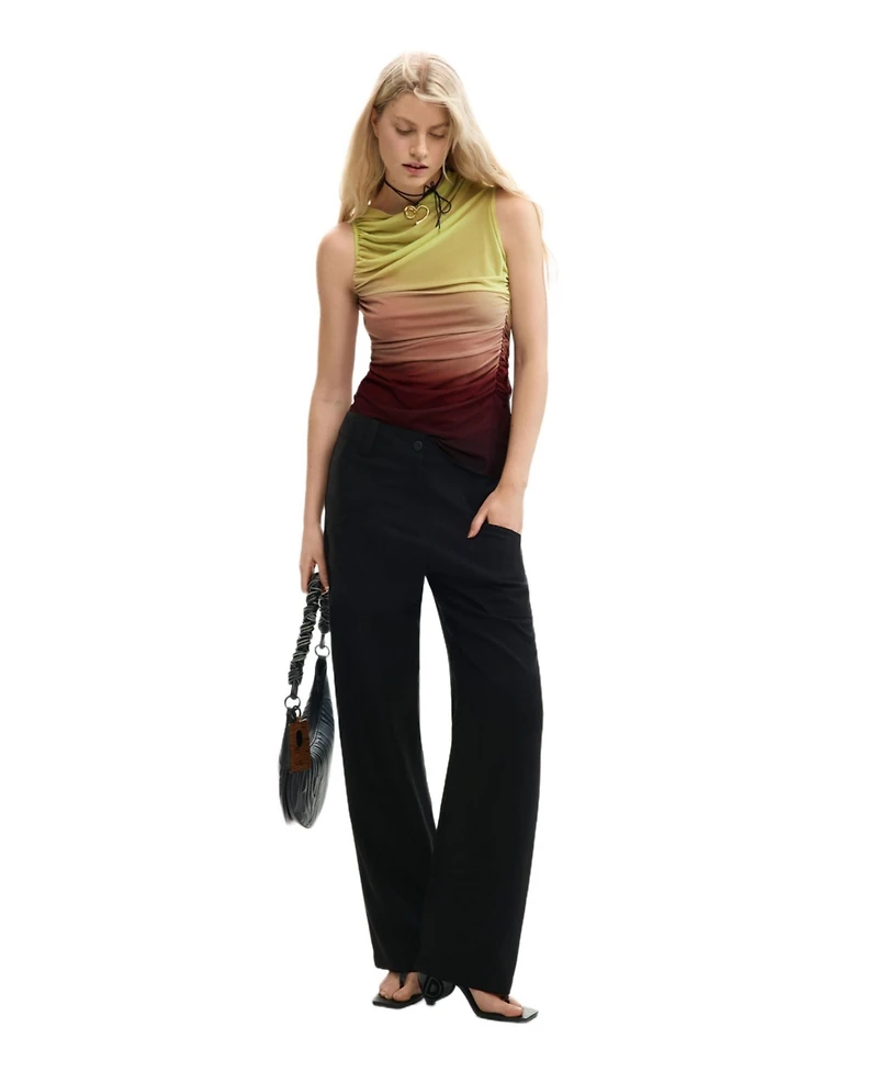 Desigual Women's Draped asymmetrical top