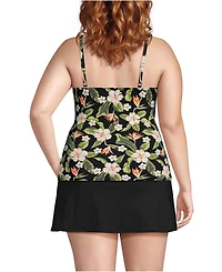 Lands' End Plus Size Ddd-Cup Sweetheart Wrap Underwire Tankini Top
